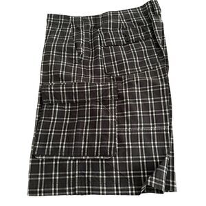 Bugle Boy Plaid Cargo Shorts Men's Size 36 Gray Camping Hiking Fishing